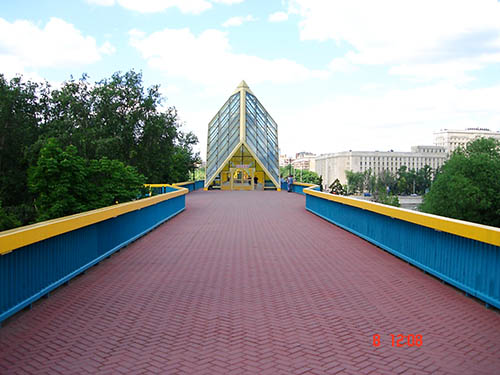 Покрытие Imprint. Фрунзенский пешеходный мост через р. Москва в районе  Нескучного сада.